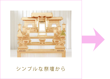 シンプルな祭壇から