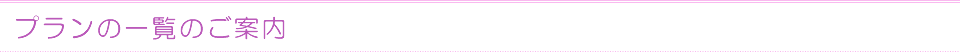 プランの一覧のご案内